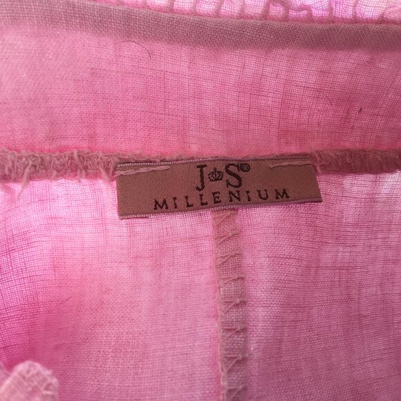 Hot Pink Linen Jacket or Top OS by JS Millenium - Picture 8 of 9